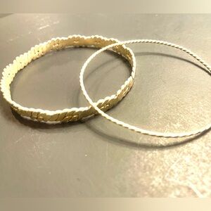 Silver bracelet set of two